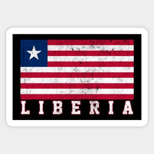 Liberia // Faded-Style Flag Design Sticker